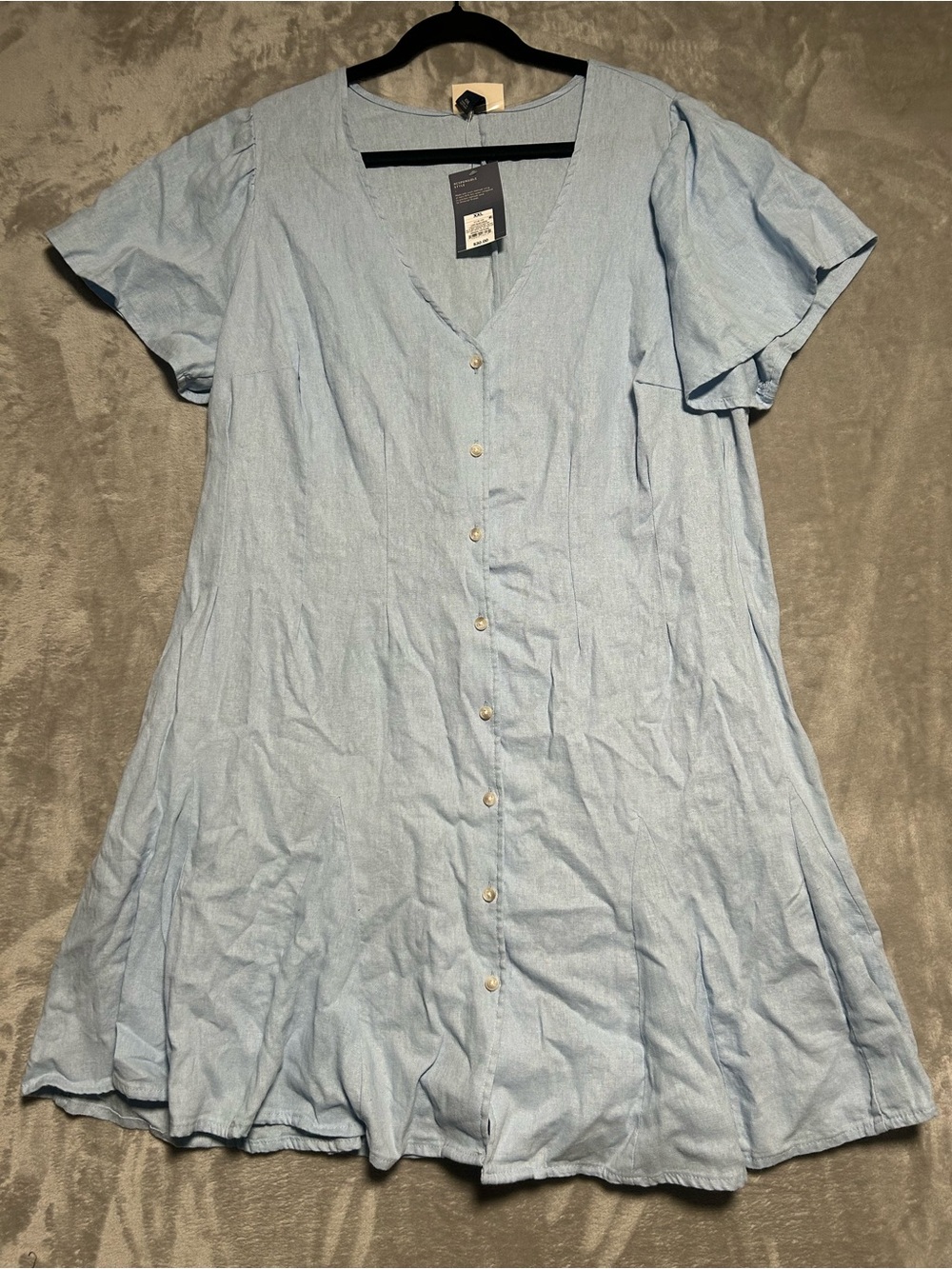 Universal Thread Button Down Linen Blend Dress Women’s XXL Pockets